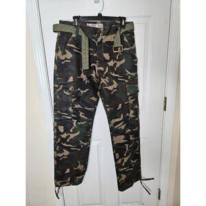 Mens Noiz Olive Camo  Cargo Pants,Size 34x32